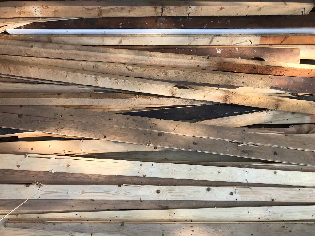 beams and planks of wood