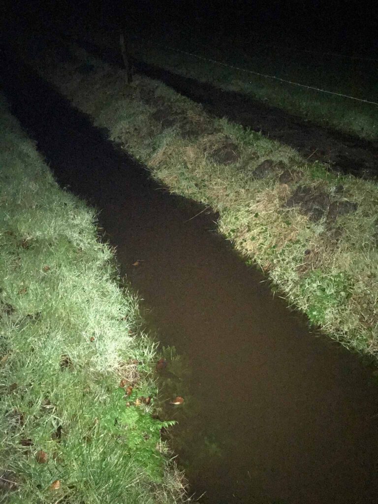 ditch filled to the brim