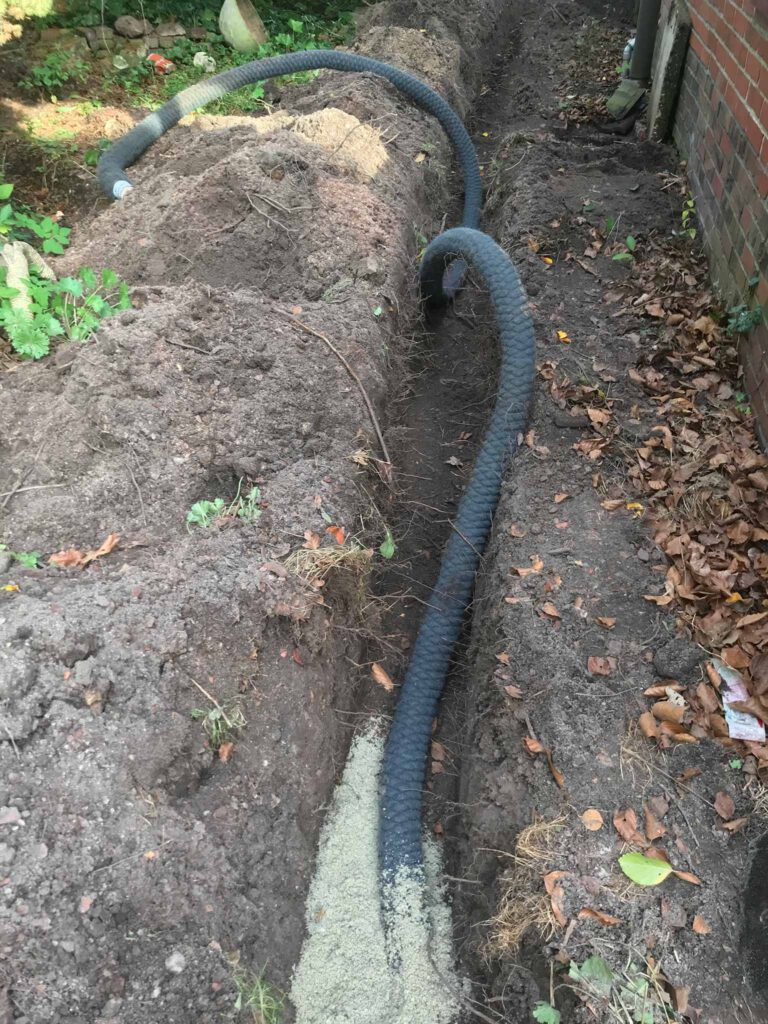 drainage pipe in ditch