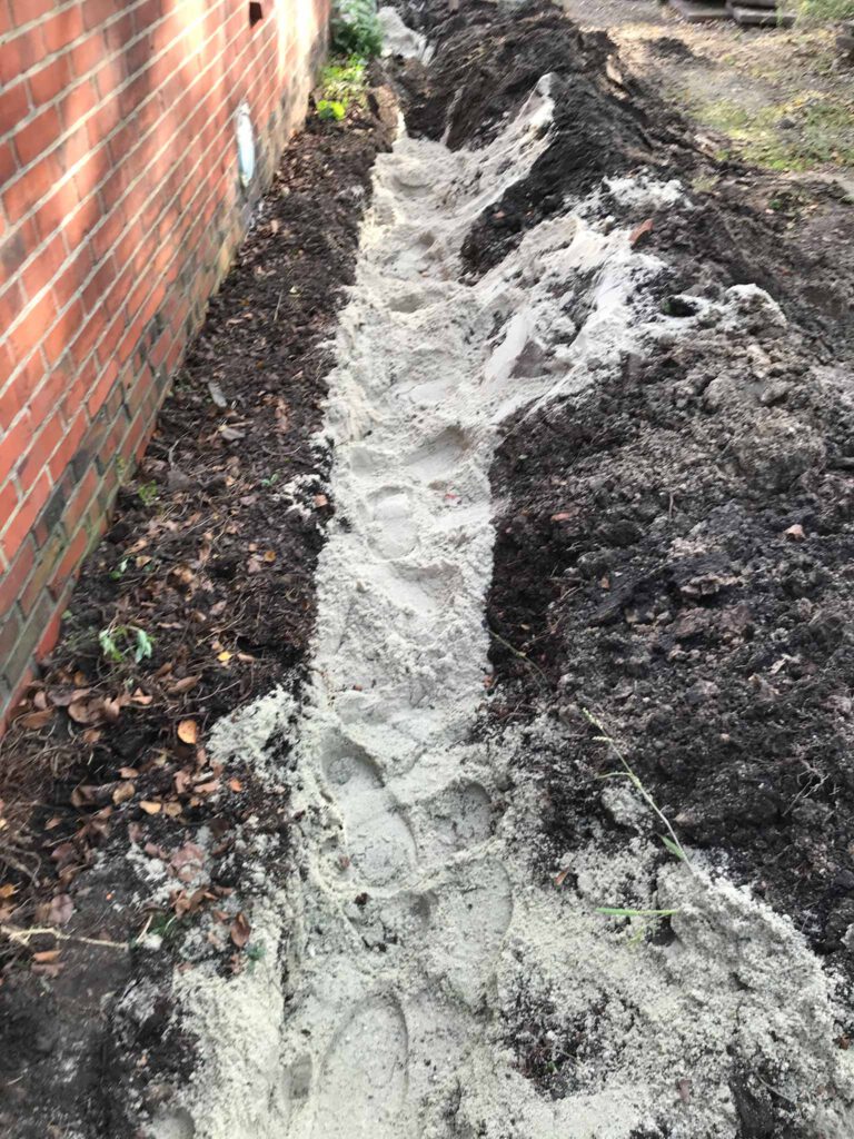 sand filled drainage ditch