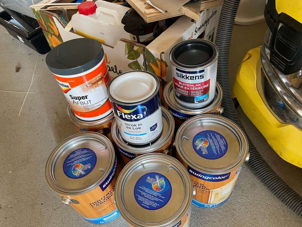 A few cans of paint and wood restoration materials